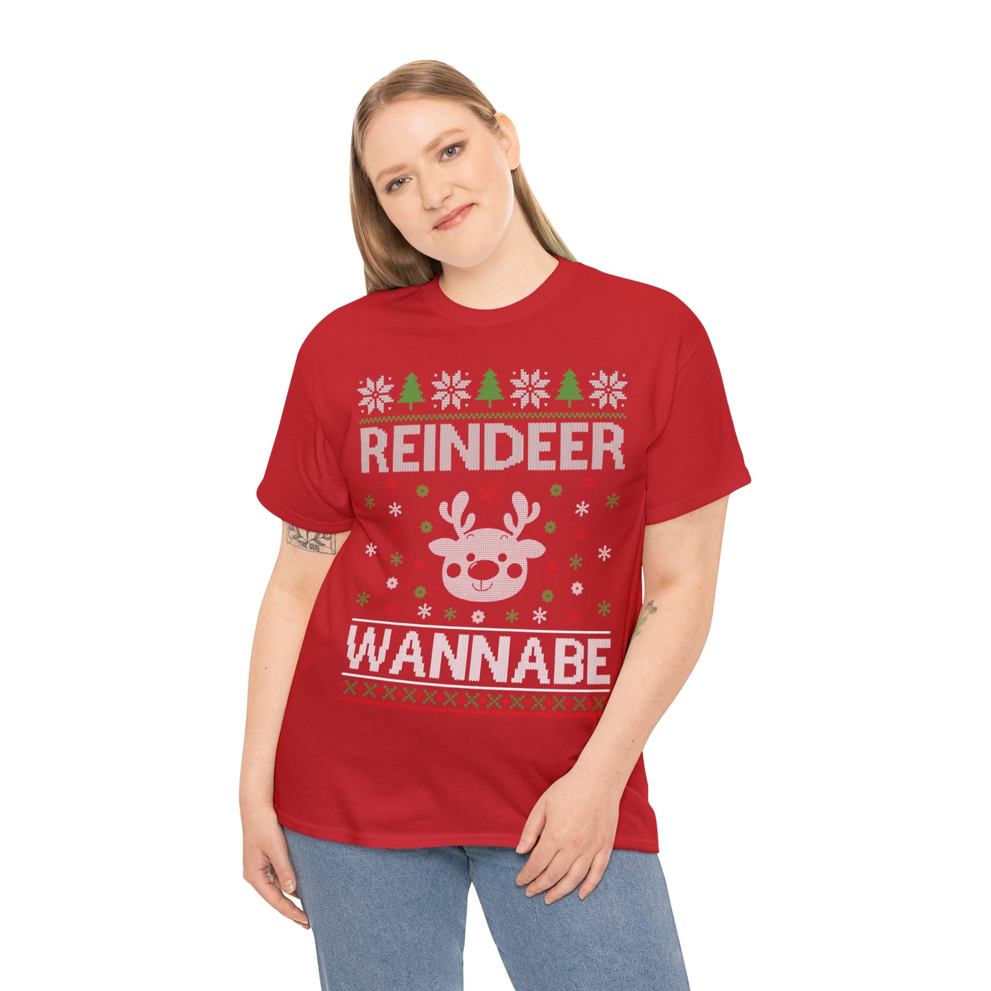 Reindeer Wannabe Christmas Ugly Sweater Short Sleeve Tee