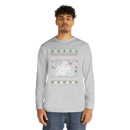 Motorbikes Always on My Mind Christmas Ugly Sweater Long Sleeve Tee