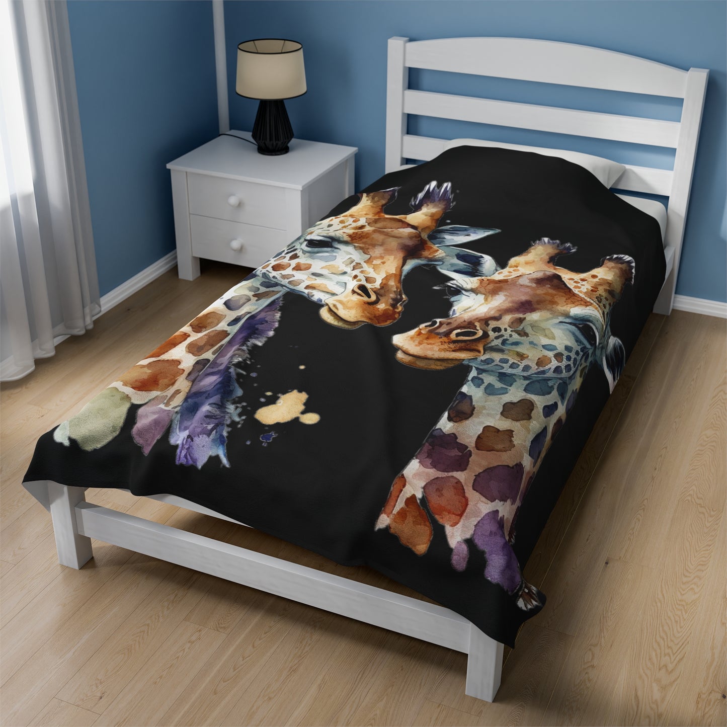 Watercolor Giraffes Blanket