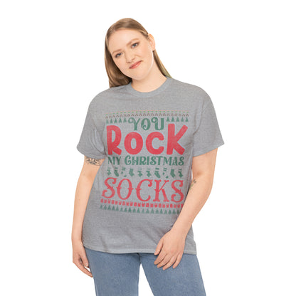 You Rock My Christmas Socks Christmas Ugly Sweater Short Sleeve Tee