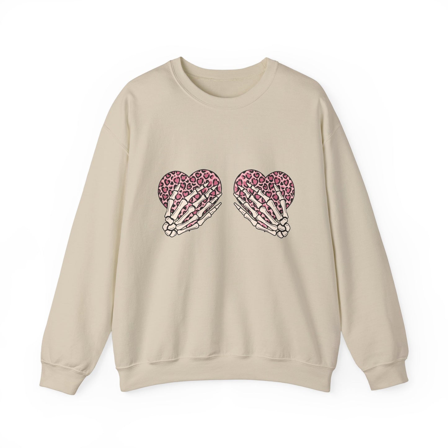 Skeleton Hand on Hearts Valentine Sweatshirt