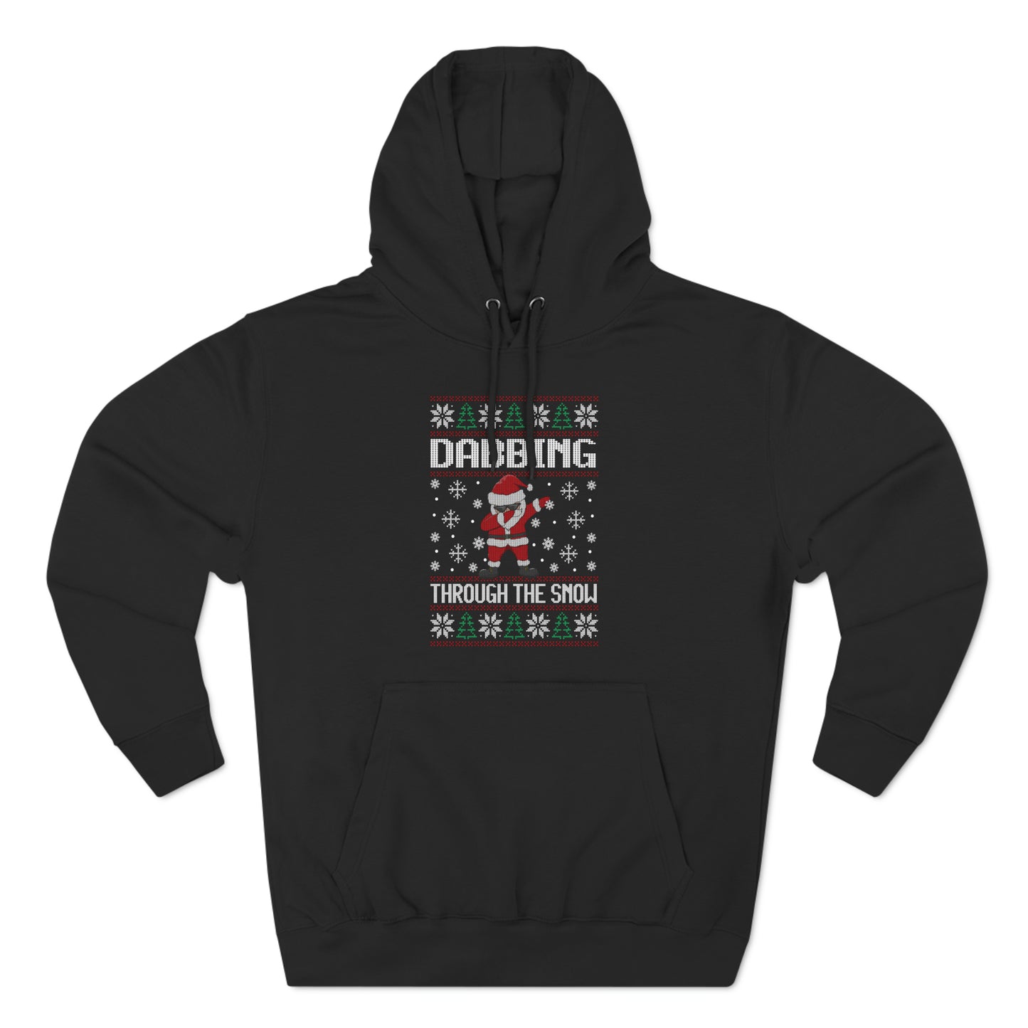 Santa Dabbing Through the Snow Christmas Ugly Sweater Pullover Hoodie