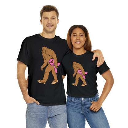 Squatch Bigfoot Breast Cancer Halloween Short Sleeve Tee