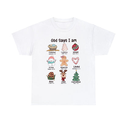 God Says I Am Christmas Short Sleeve Tee