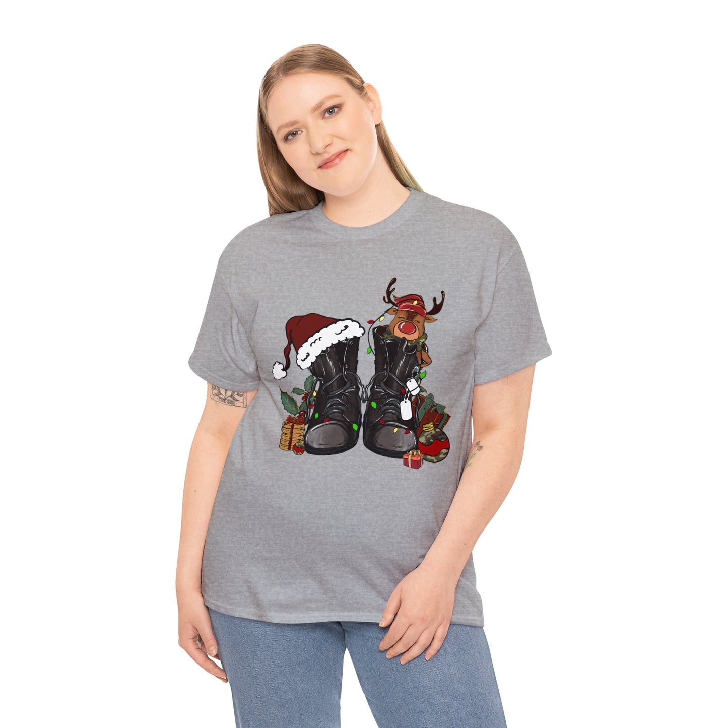 Military Boots Christmas Short Sleeve Tee