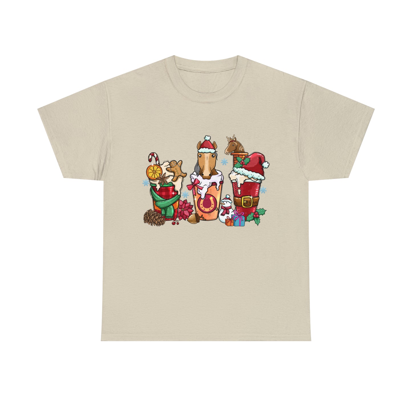 Horse Christmas Latte Short Sleeve Tee