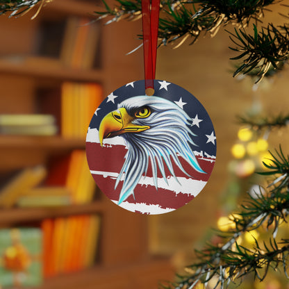 Eagle with American Flag Ornament