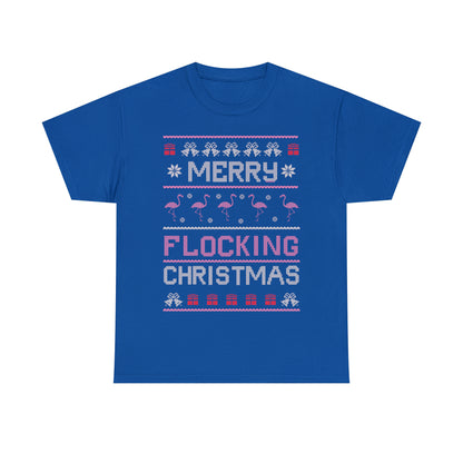 Merry Flocking Christmas Ugly Christmas Sweater Short Sleeve Tee