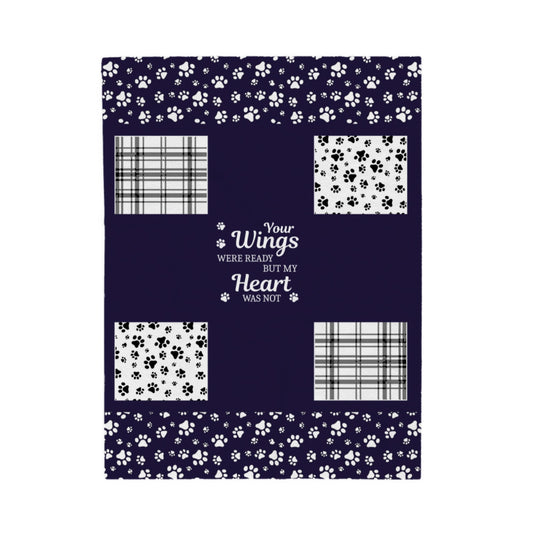 Custom Photo Blanket - Personalized Pet memorial Sympathy Gifts for Dog, Cats, Loss of Dog, You Were My Favorite Hello and My Hardest Goodbye Velveteen Plush Blanket