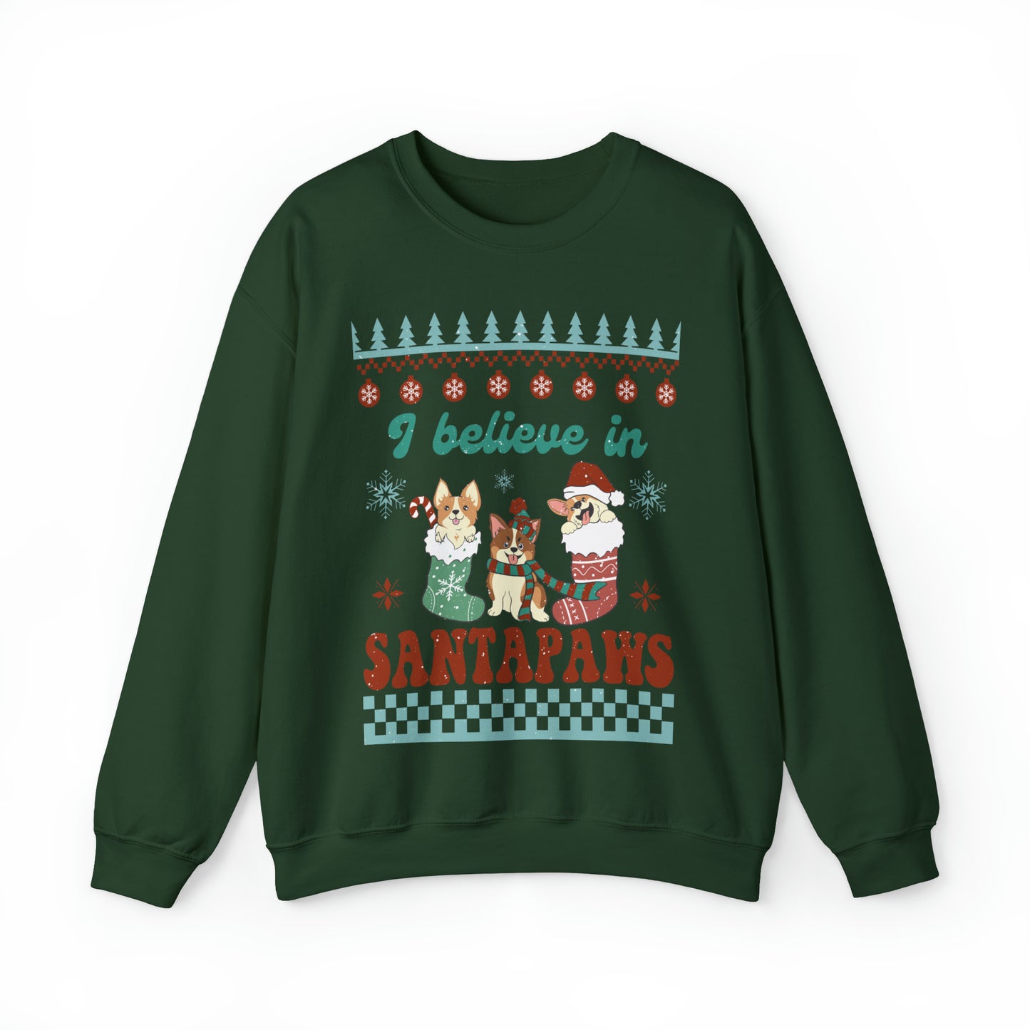 I Believe in Santa Paws Dog Ugly Christmas Sweater Sweatshirt