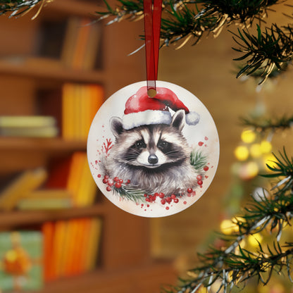 Racoon in Santa Hat Ornament