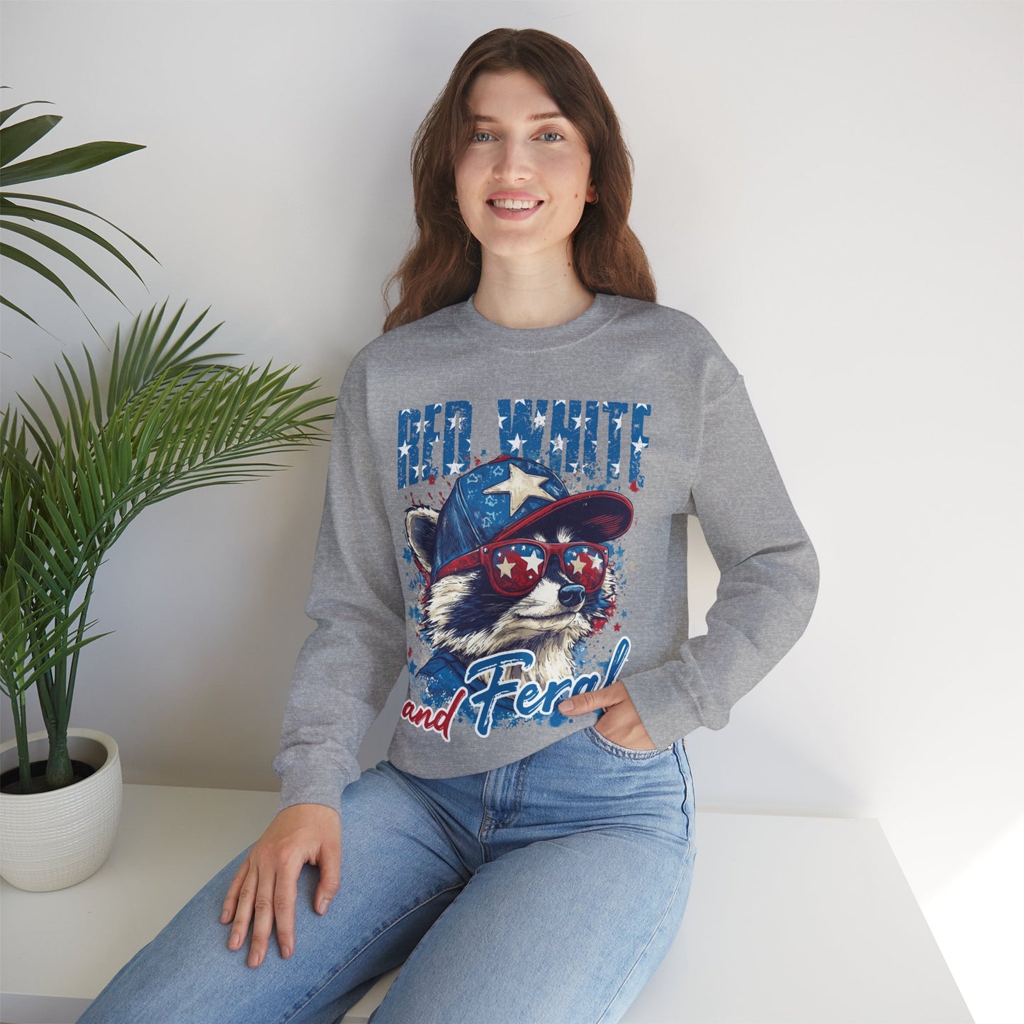 Red White And Feral Sweatshirt