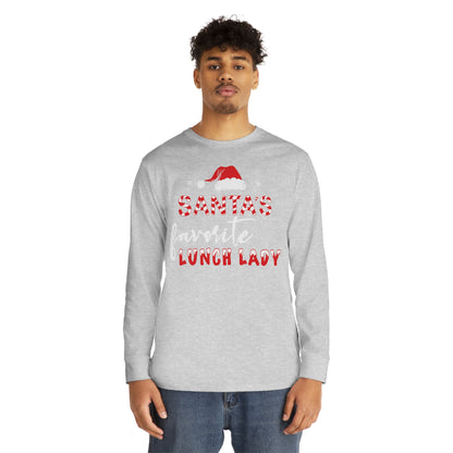 Santa's Favorite Lunch Lady Christmas Long Sleeve Tee