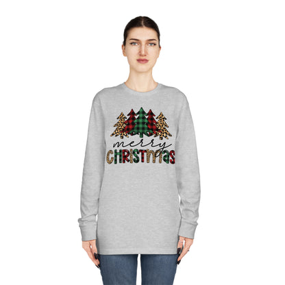 Merry Christmas Plaid Trees Long Sleeve T-shirt