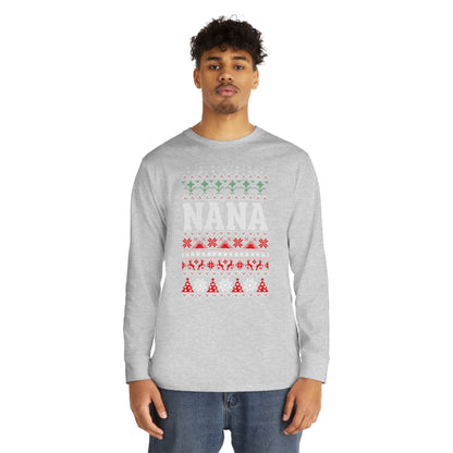 Nana Christmas Ugly Sweater Long Sleeve Tee