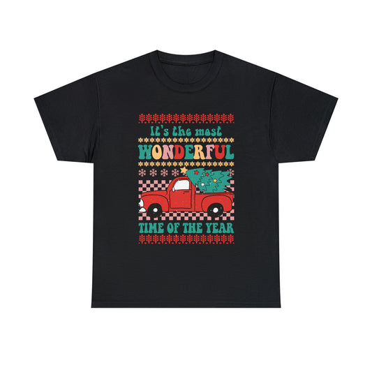 It's The Most Wonderful Time Of The Year Truck Ugly Sweater Short Sleeve Tee