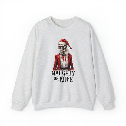 Naughty or Nice Skeleton Christmas Sweatshirt