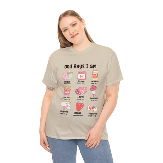 God Says I am Valentine Short Sleeve Tee