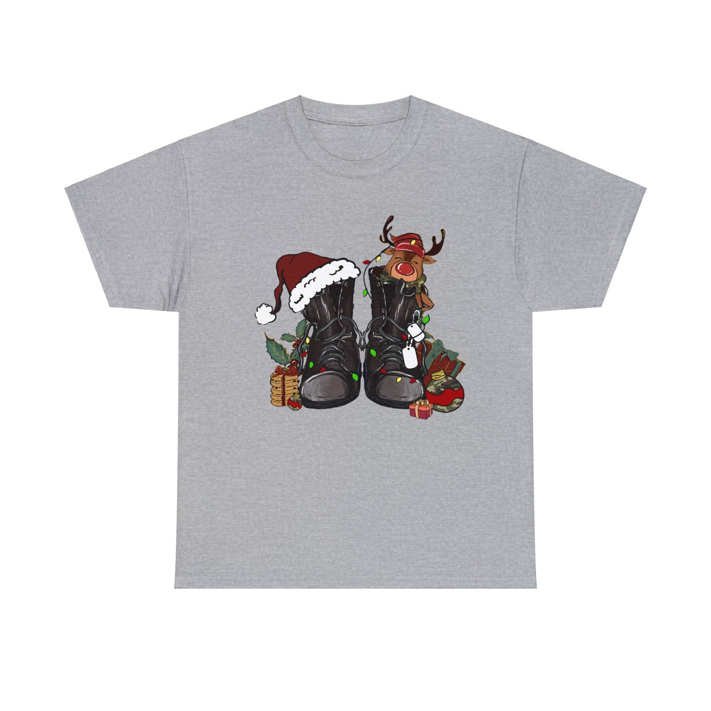 Military Boots Christmas Short Sleeve Tee