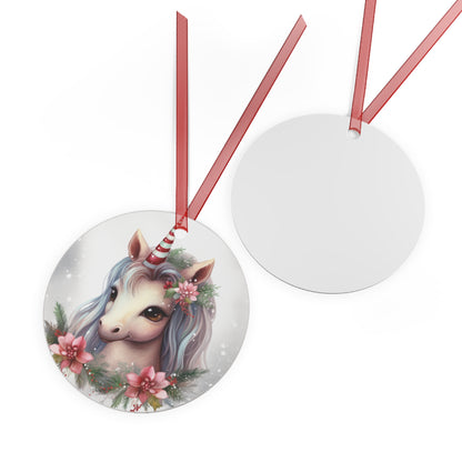 Unicorn with Candy Cane Horn Ornament