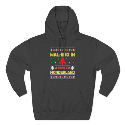 Walking in a Winter Wonderland Christmas Ugly Sweater Pullover Hoodie