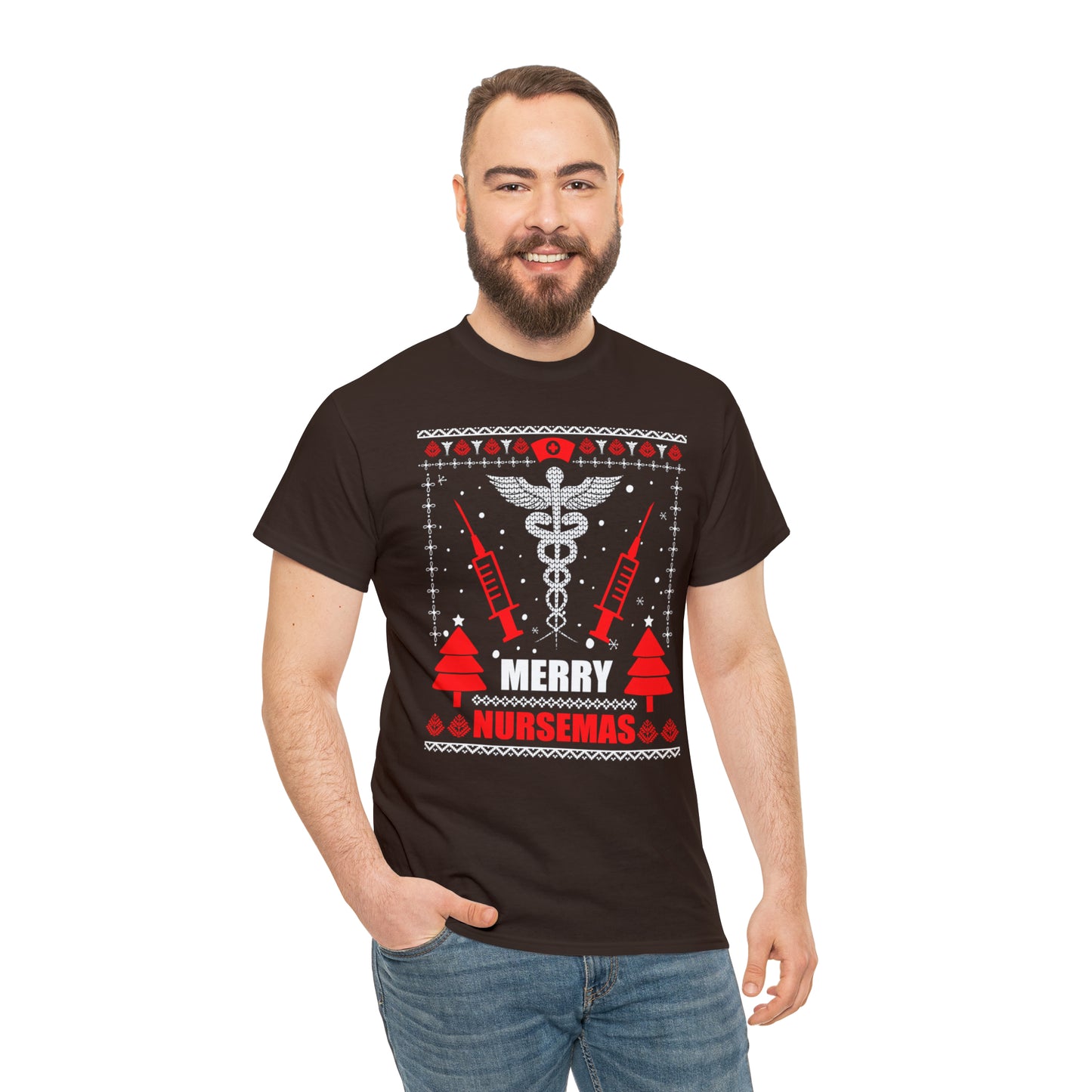 Merry Nursemas Ugly Christmas Sweater Short Sleeve Tee