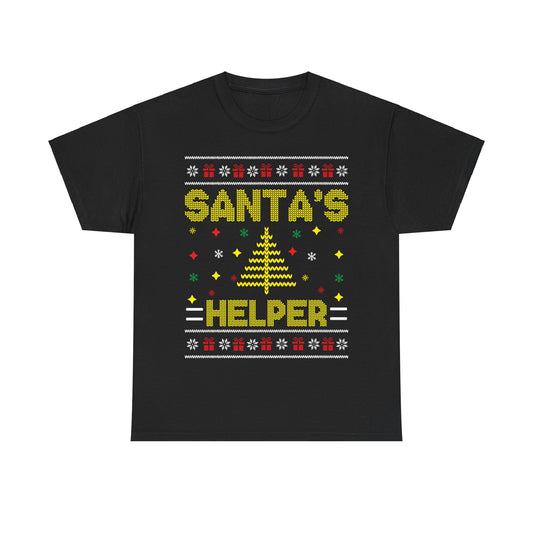 Santa's Helper Christmas Ugly Sweater Short Sleeve Tee