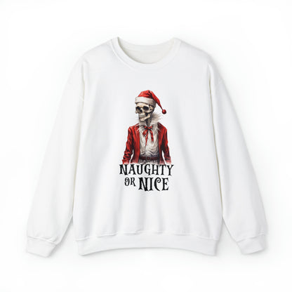 Naughty or Nice Skeleton Christmas Sweatshirt