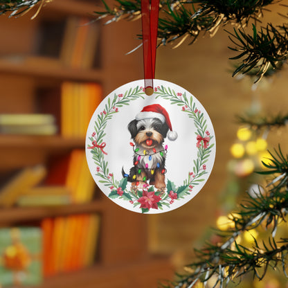 Biewer Terrier Dog in Lights Ornament