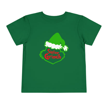 Sister Grinch Christmas Toddler Short Sleeve Tee