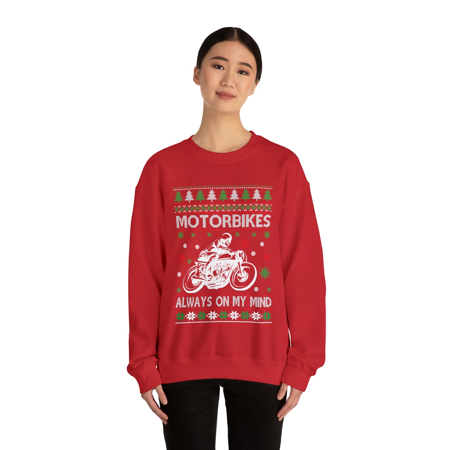 Motorbikes Always on My Mind Christmas Ugly Sweater Sweatshirt