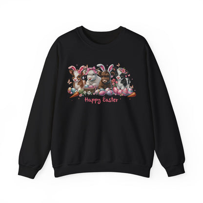 Easter Highland Cows with Bunny Ears Sweatshirt