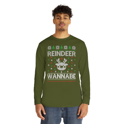 Reindeer Wannabe Christmas Ugly Sweater Long Sleeve T-shirt