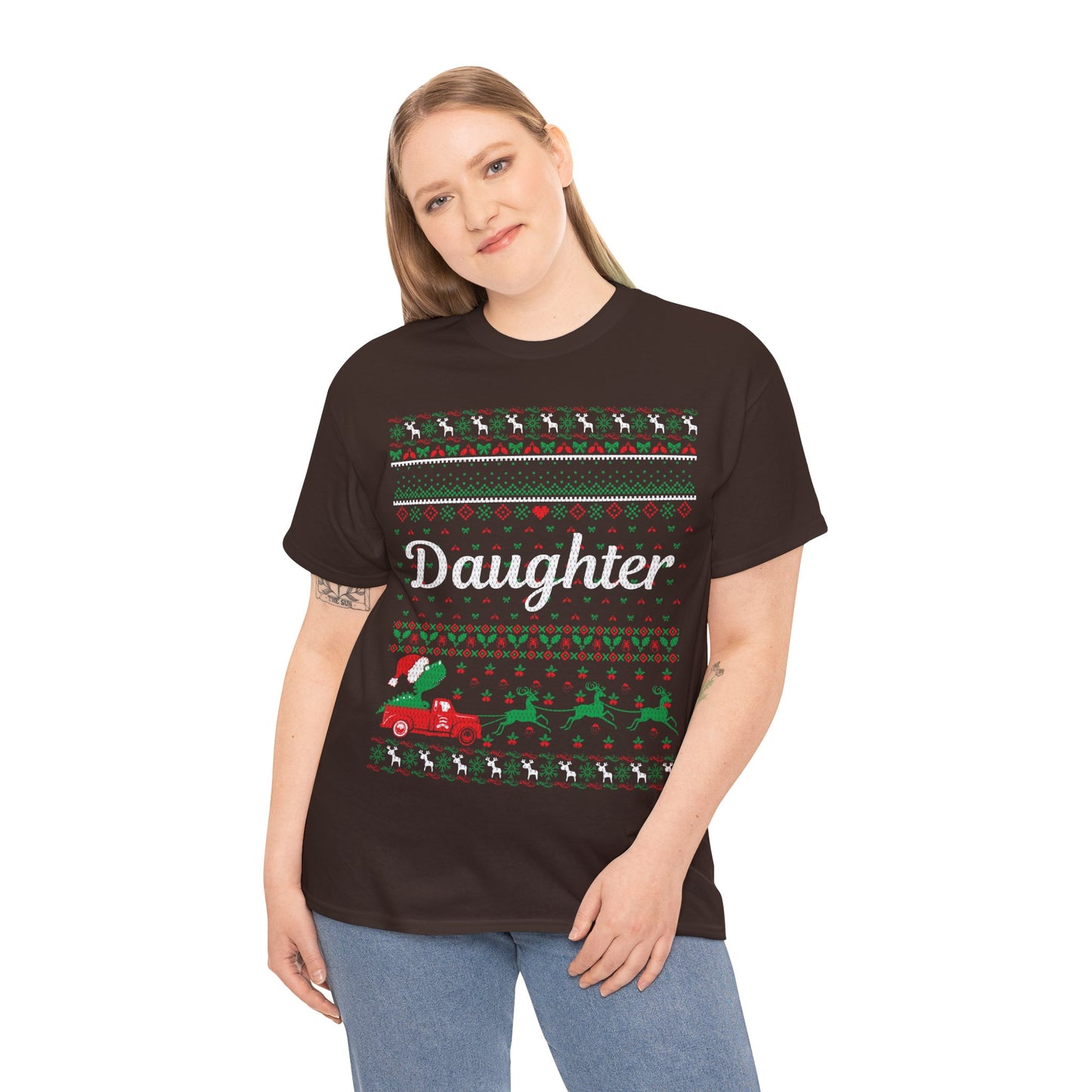 Daughter Christmas Ugly Sweater Short Sleeve Tee