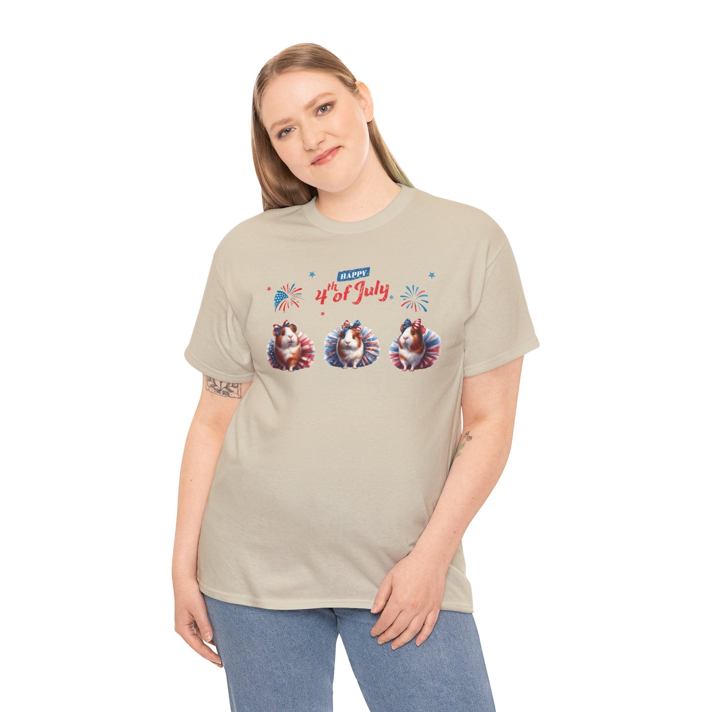 4th of July Guinea Pig in Tutus Short Sleeve Tshirt