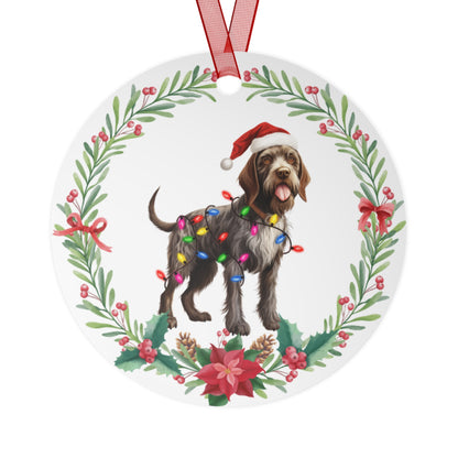 German Wire-haired Pointer Dog in Lights Ornament
