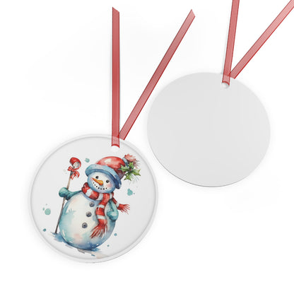 Snowman with Santa Hat Ornament