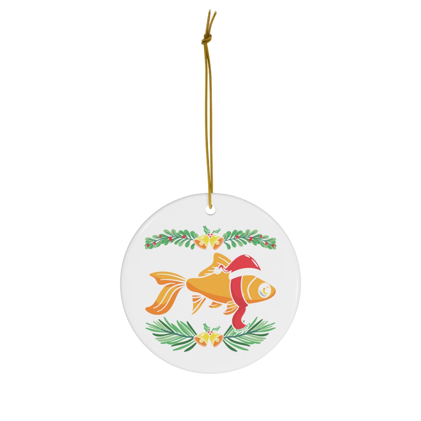 Goldfish Christmas Ceramic Ornament