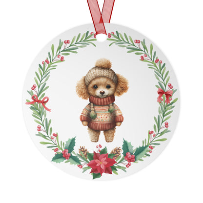 Poodle Dog in Sweater Ornament