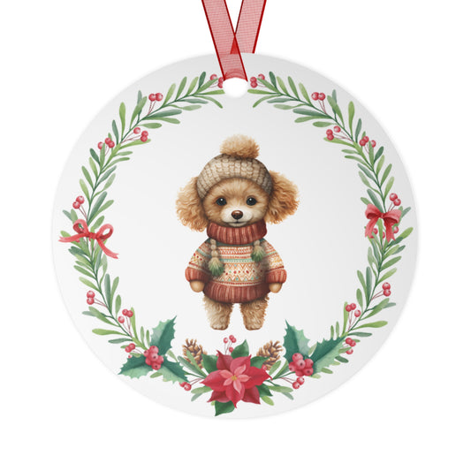 Poodle Dog in Sweater Ornament