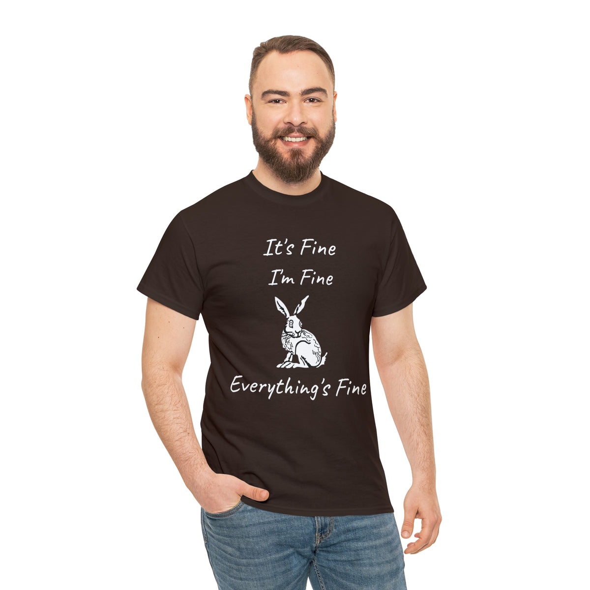 Its Fine Everythings Fine Rabbit Shirt Unisex Heavy Cotton Tee