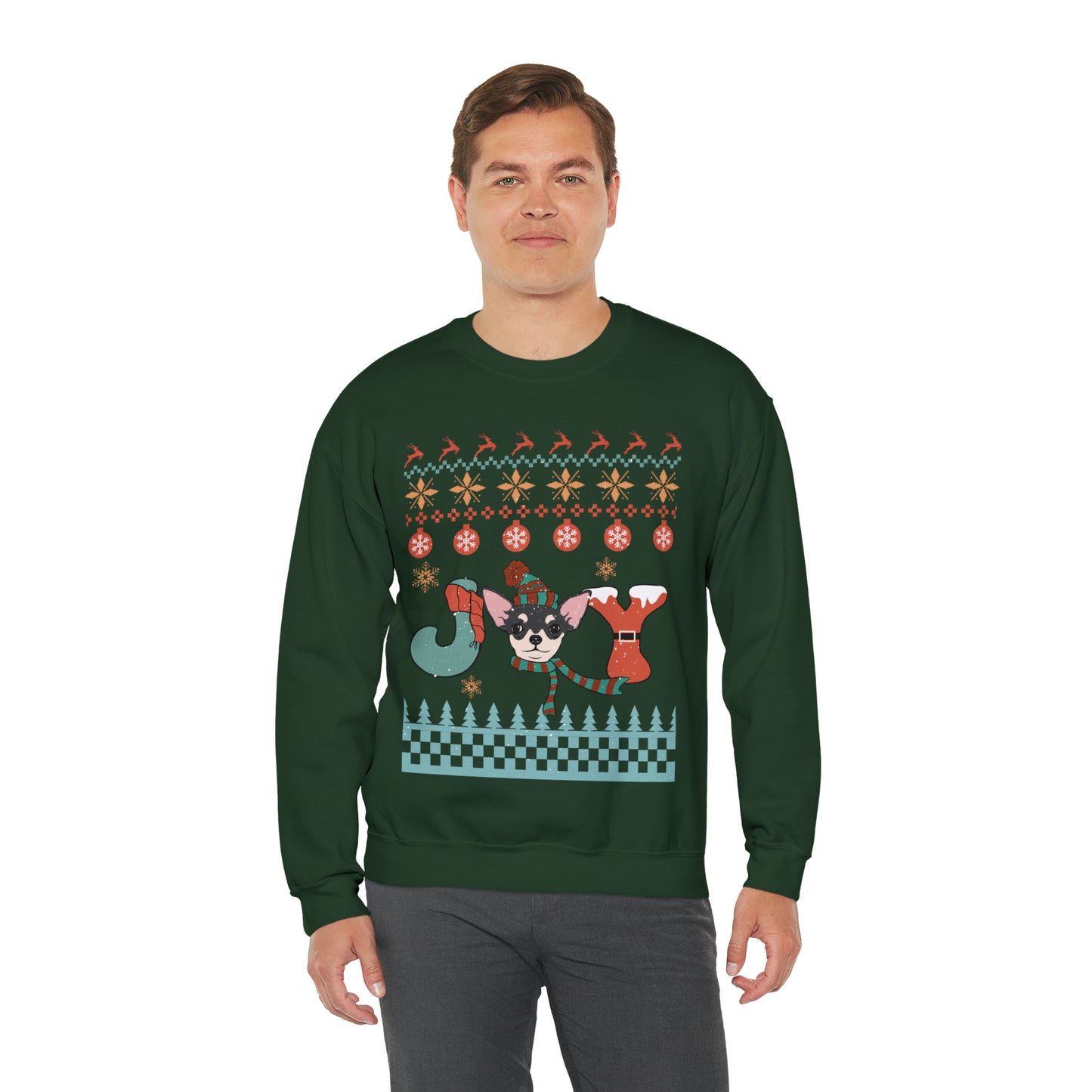 Joy Chihuahua Dog Christmas Ugly Sweater Sweatshirt