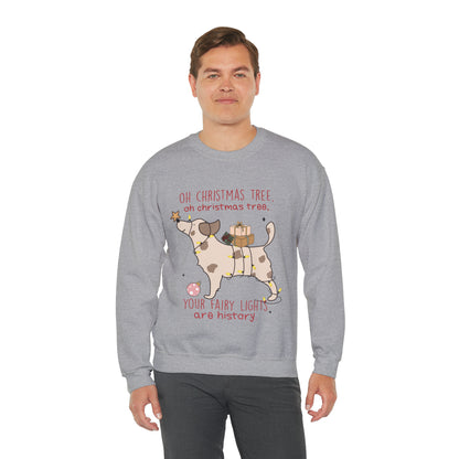 Oh Christmas Tree Your Fairy Lights Are History Dog Sweatshirt