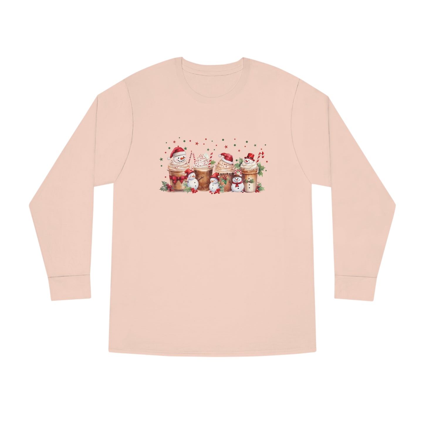 Snowmen Coffee Latte Christmas Long Sleeve T-shirt