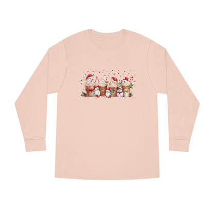 Snowmen Coffee Latte Christmas Long Sleeve T-shirt