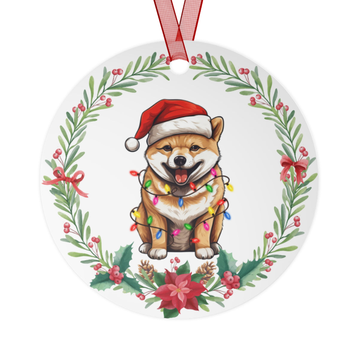 Shiba Inu Dog in Lights Ornament