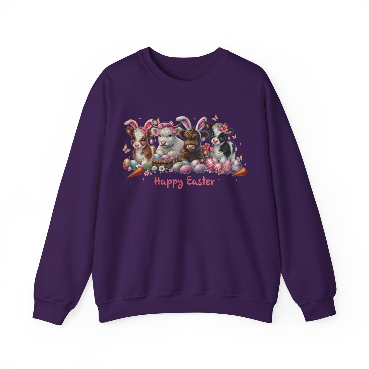 Easter Highland Cows with Bunny Ears Sweatshirt