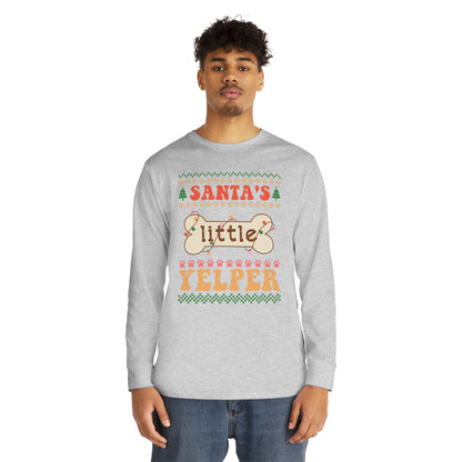 Santa's Little Yelper Christmas Ugly Sweater Long Sleeve Tee
