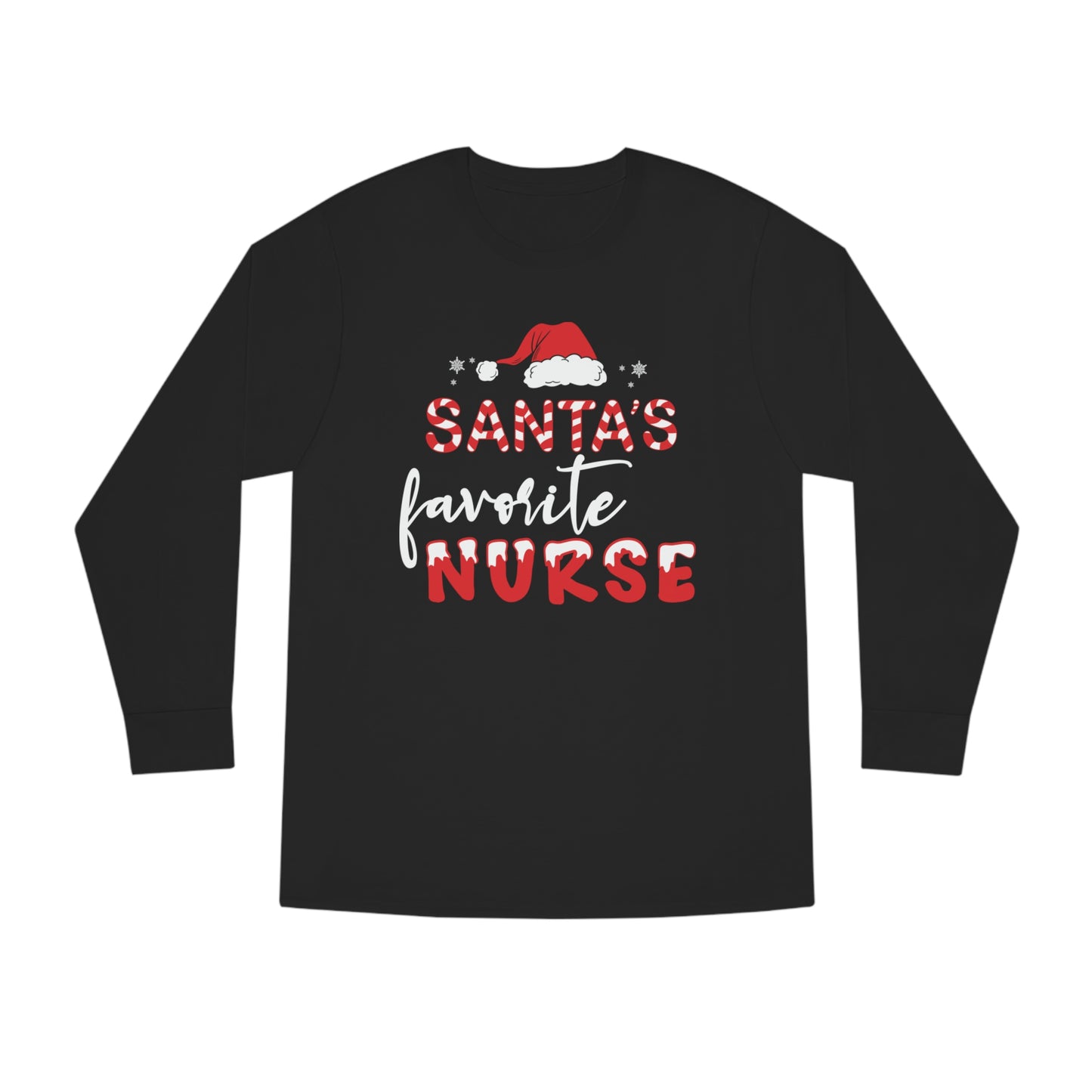 Santa's Favorite Nurse Christmas Long Sleeve Tee