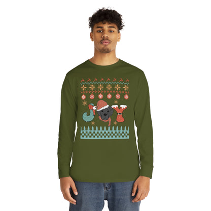 Joy Labrador Dog Christmas Ugly Sweater Long Sleeve Tee